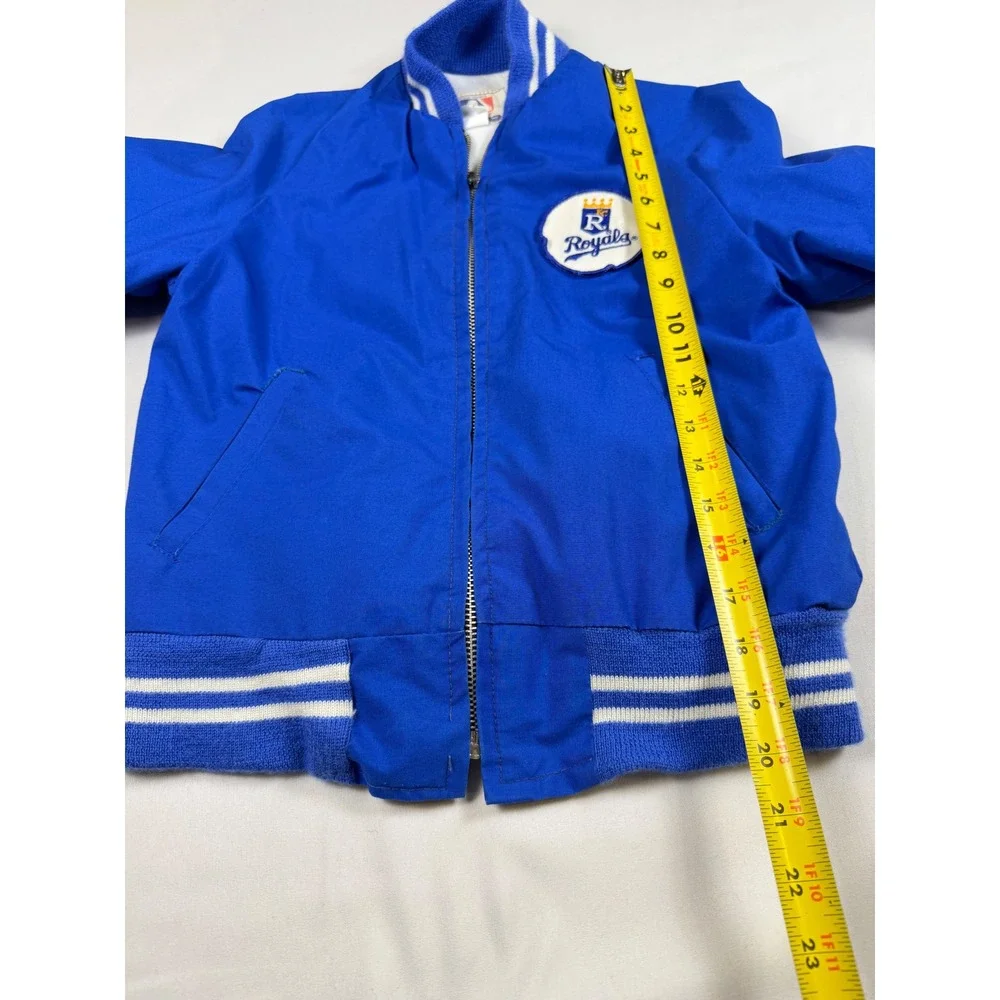 Vtg Kansas City Royals Baseball MLB Jacket Youth Kids Sz Med Blue White Athletic